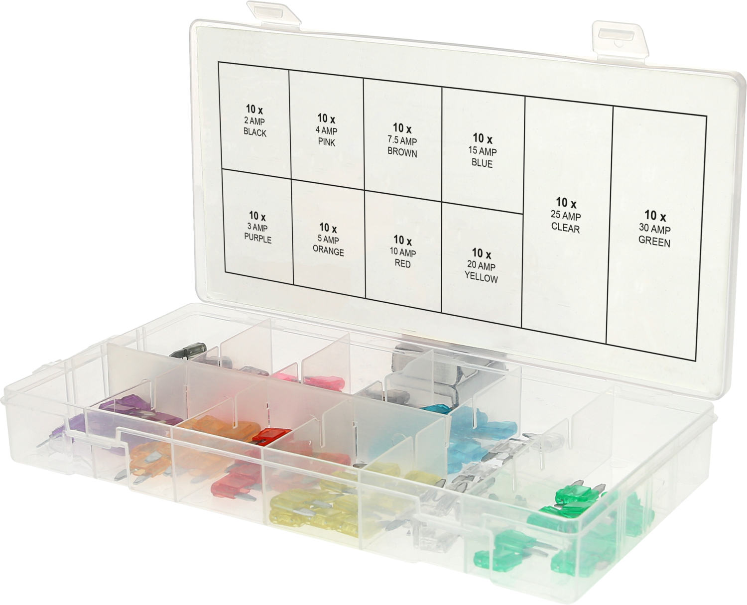 KS Tools Sortiment Mini-Sicherungen,2-30A, 100-tlg