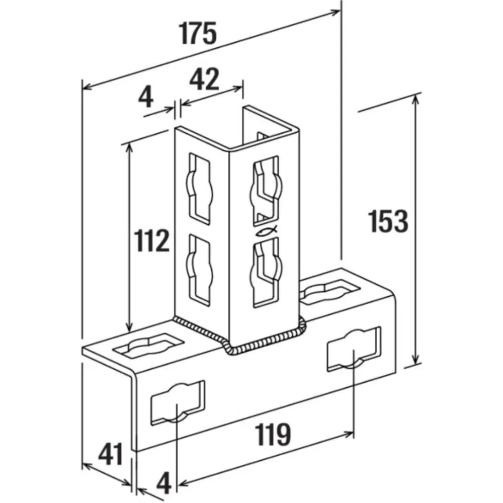 Fischer Multidimensionaler Winkel PFUF 2D zinklamellenbeschichtet