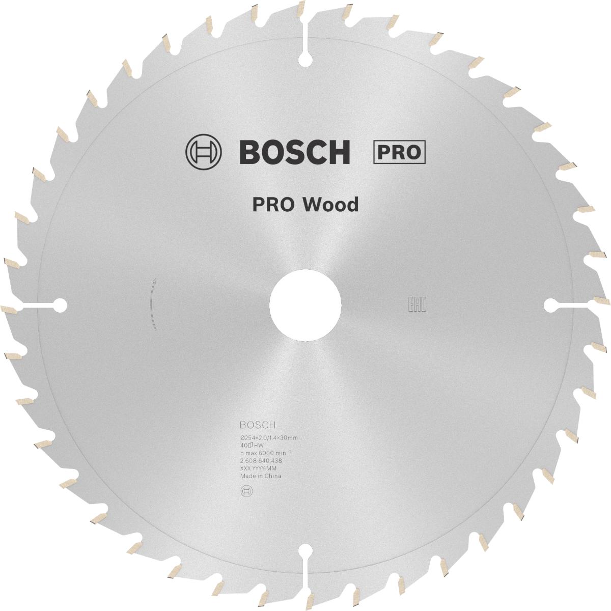Bosch PRO Kreissägeblatt Optiline Wood für Kapp- und Gehrungss., 254 x 30 x 2 mm, 40, WZ/P