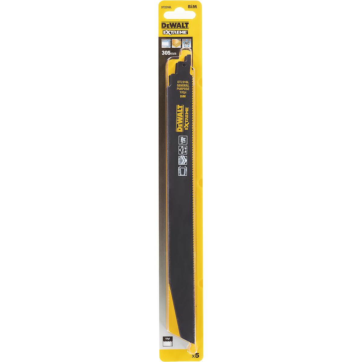 DEWALT EXTREME Bi-Metall Säbelsägeblatt für Multi-Material 5 Stück