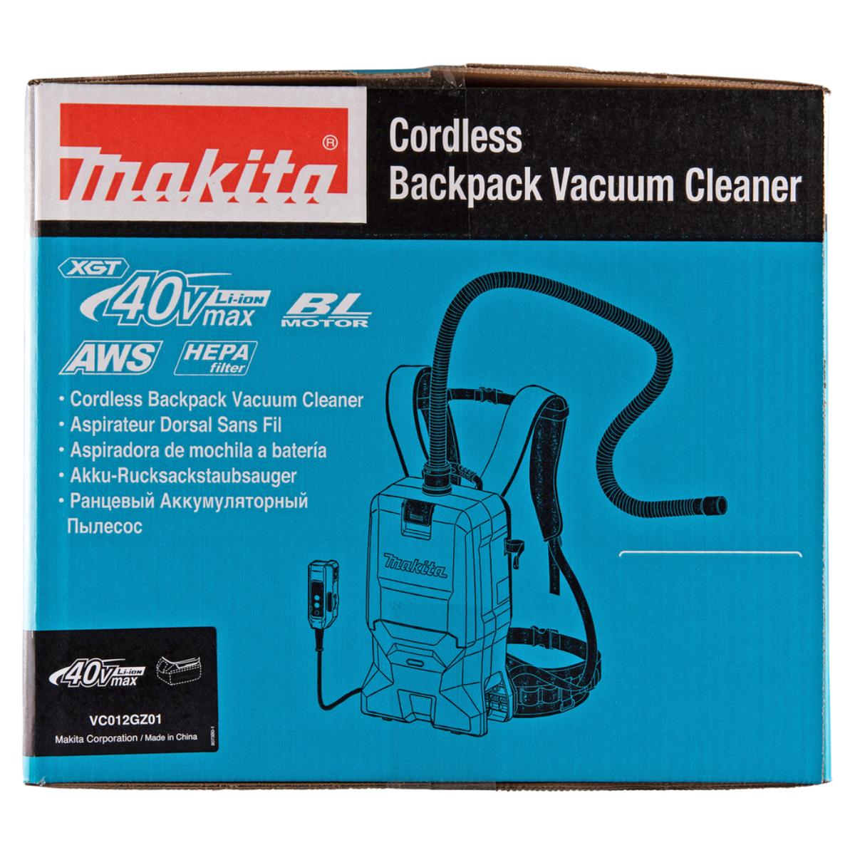 Makita Akku-Rucksackstaubsauger 40V max. - 200 mbar - 6 l - VC012GZ01