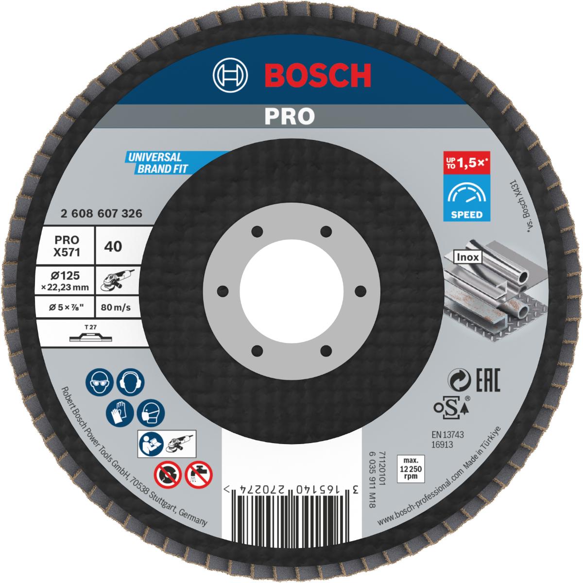 Bosch PRO Fächerschleifscheibe X571 Best for Metal, gerade