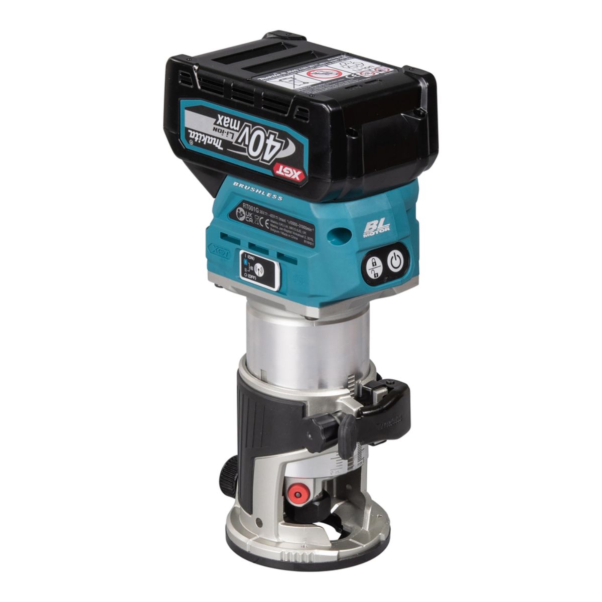 Makita Akku-Multifunktionsfräse 40V max. / 4,0 Ah, 2 Akkus + Ladegerät im MAKPAC RT001GM205
