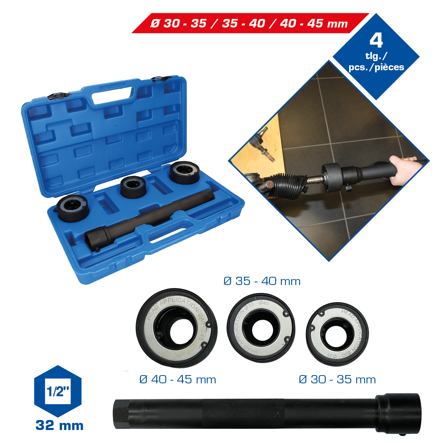 Brilliant Tools Spurstangenwerkzeug-Satz, 4-tlg - BT661350