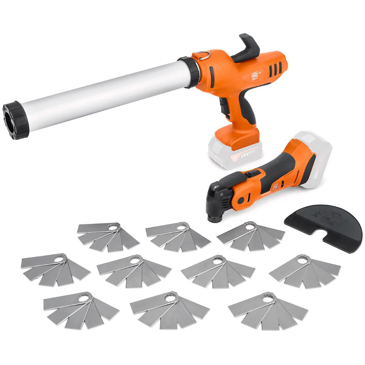 Fein Akku-Kartuschenpresse und Akku-MultiMaster AKP 18-600 AS Fugensanierer-Set
