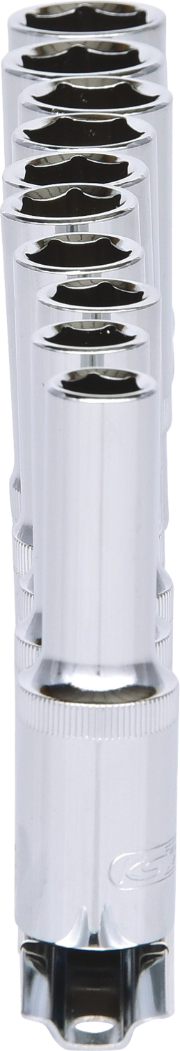 KS Tools 1/2" CHROMEplus Sechskant-Stecknuss-Satz, lang, 10-tlg 10-19mm