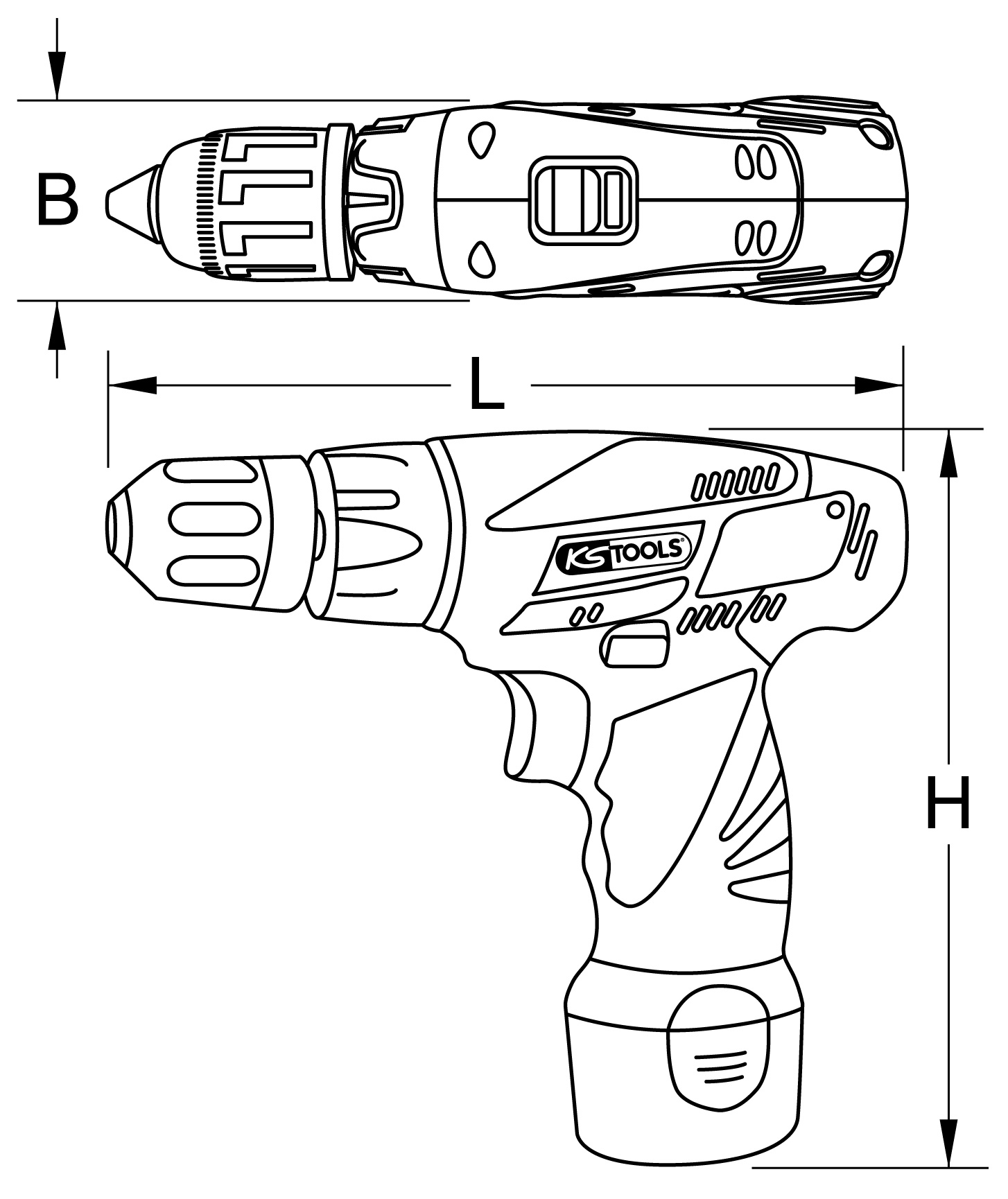 KS Tools Akku-Bohr-Schrauber, 24Nm, 1.870 U-min 10,8V, mit 1 Akku und 1 Ladegerät