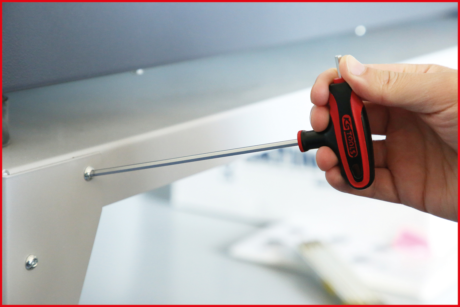 KS Tools T-Griff-Innensechskant-Kugelkopf-Schlüssel-Satz, 9-tlg