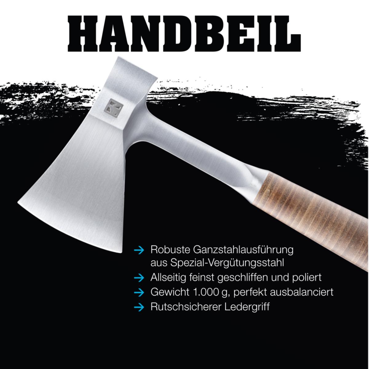 HALDER Handbeil in Holzbox - Vergütungsstahl, nahtlos