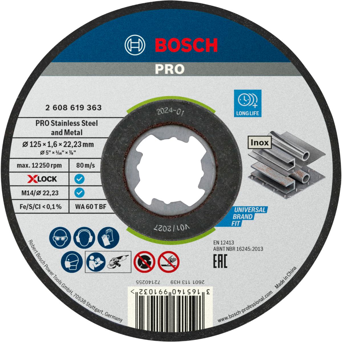 Bosch PRO Trennscheibe X-LOCK gerade Standard for Inox WA 60 T BF ø 125 mm