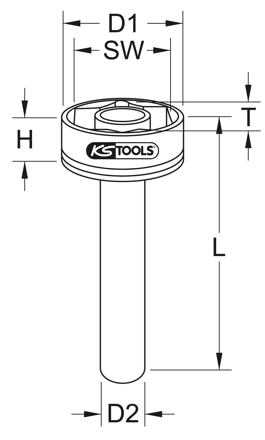 KS Tools 3/4" Achsmuttern-Schlüssel Volvo 105mm