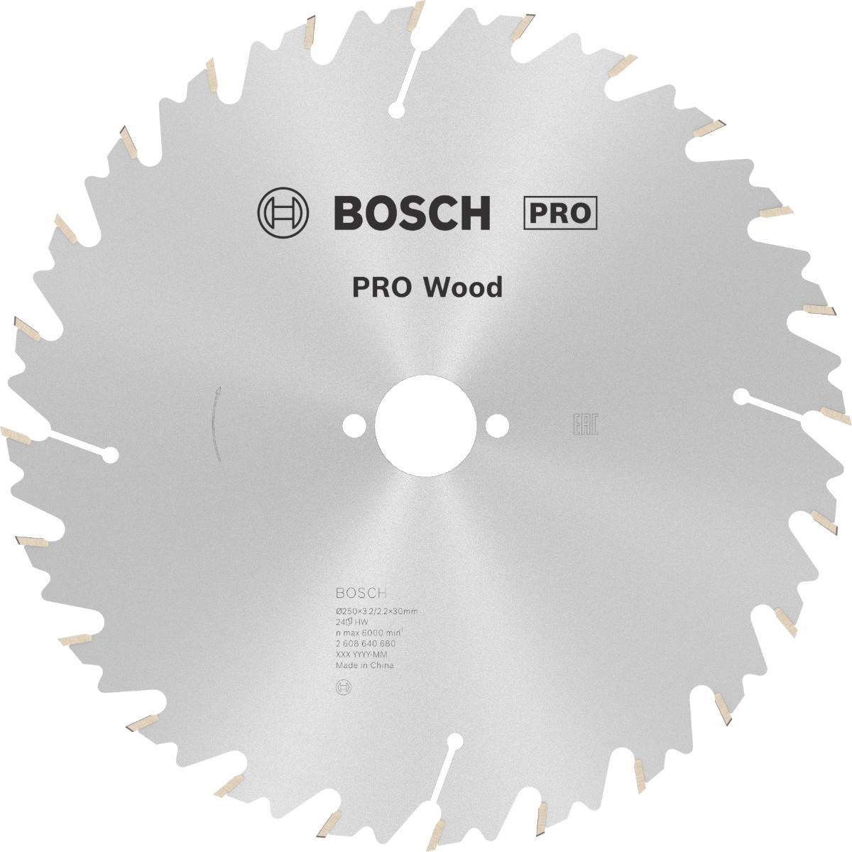 Bosch PRO Kreissägeblatt Speedline Wood, 250 x 30 x 3,2 mm, 24 Zähne