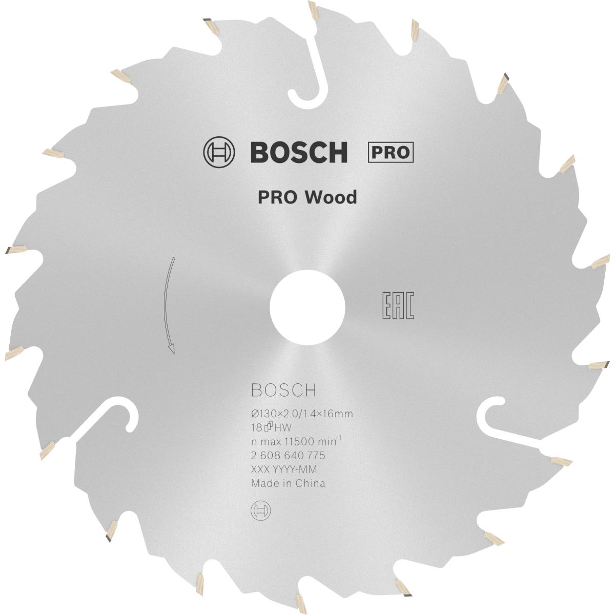 Bosch PRO Kreissägeblatt Speedline Wood, 130 x 16 x 2,0 mm, 18 Zähne