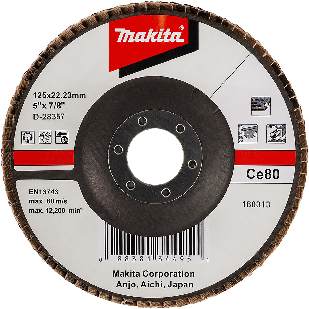 Makita Fächerschleifscheibe 125mm 80 - D-28357