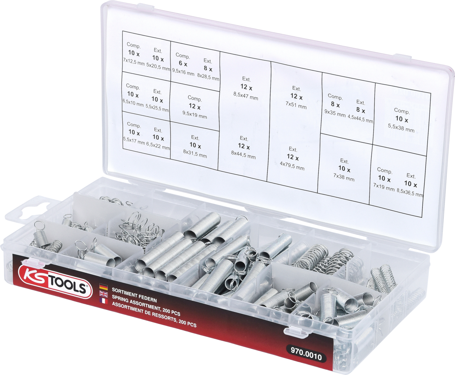 KS Tools Sortiment Federn, 200-tlg