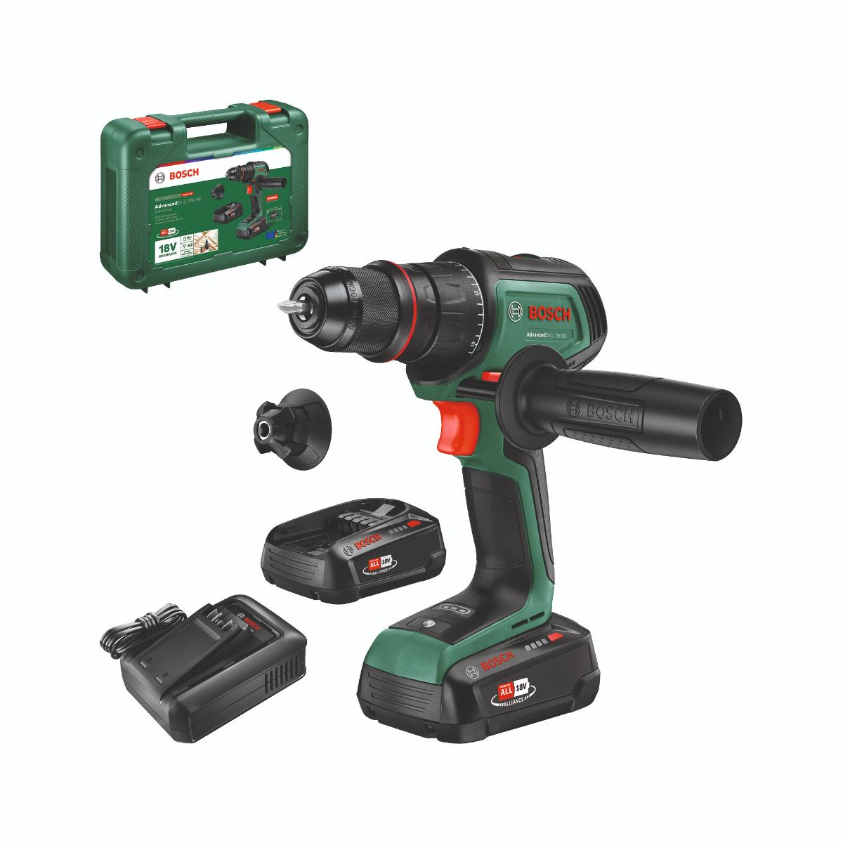 Bosch Akku-Bohrschrauber AdvancedDrill 18V-80 QuickSnap,2x Akku PBA 18V 2.5Ah