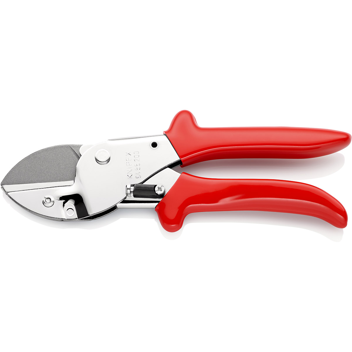 KNIPEX Amboss-Schere 200 mm verchromt mit Kunststoff-Hüllen