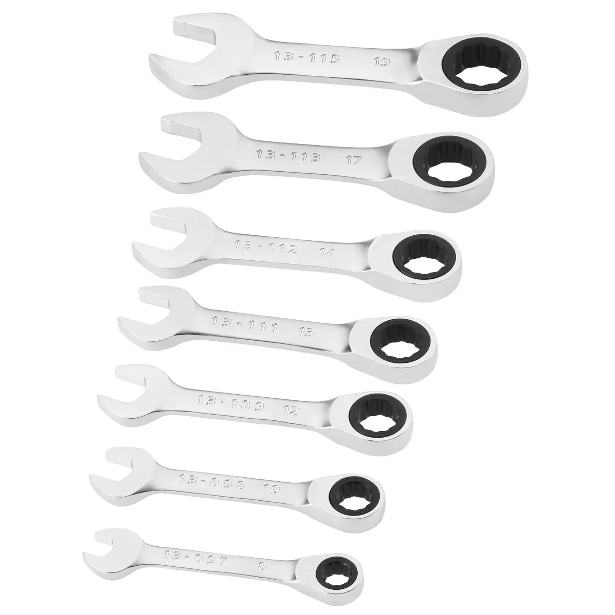STANLEY FATMAX Kurzes Schraubenschlüssel Set mit Ratsche, 7-teilig