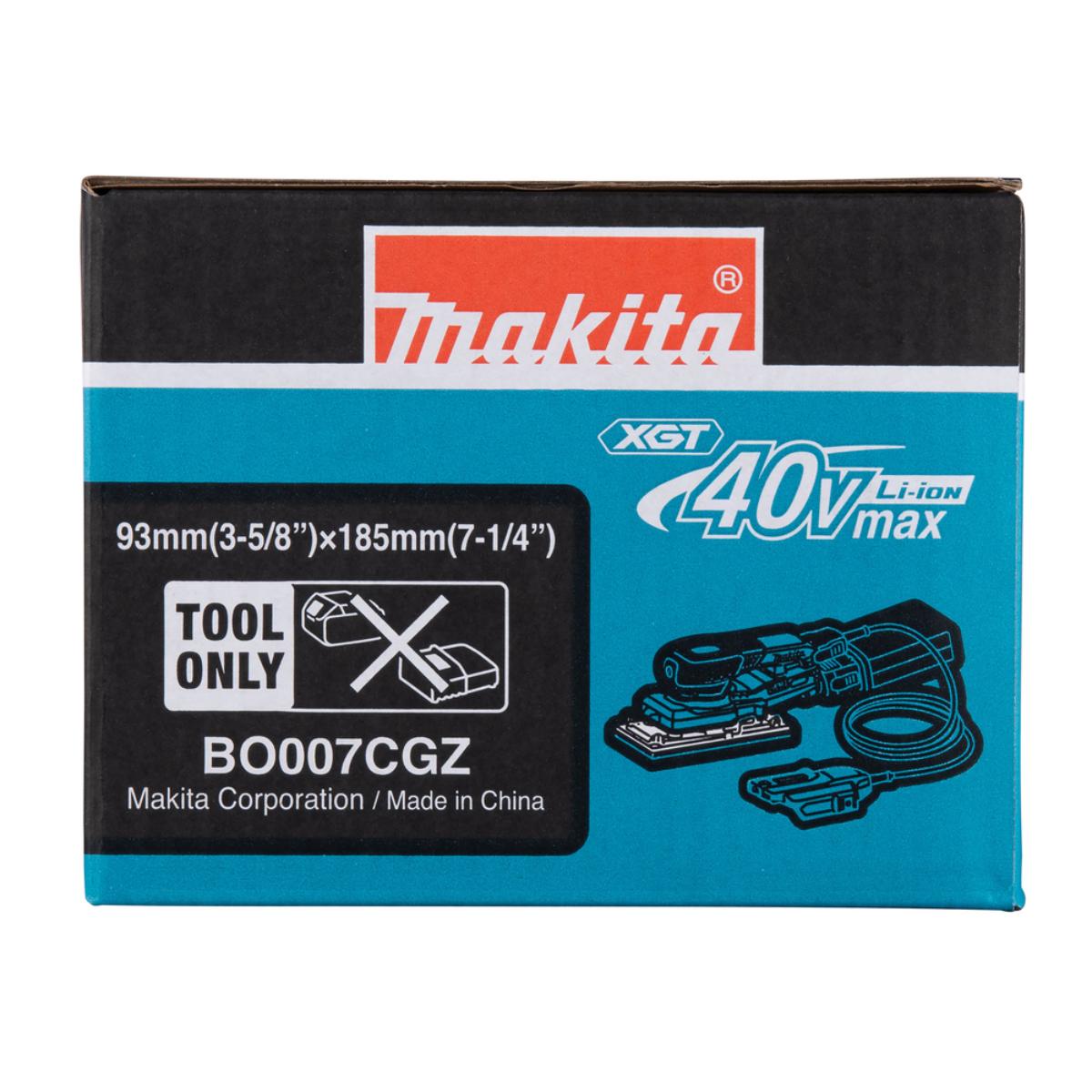 Makita Akku-Schwingschleifer XGT, Connector, 93x185 mm, 6.000 - 12.000 min(-1), 2,0 mm Hub, 1,6 m Kabel