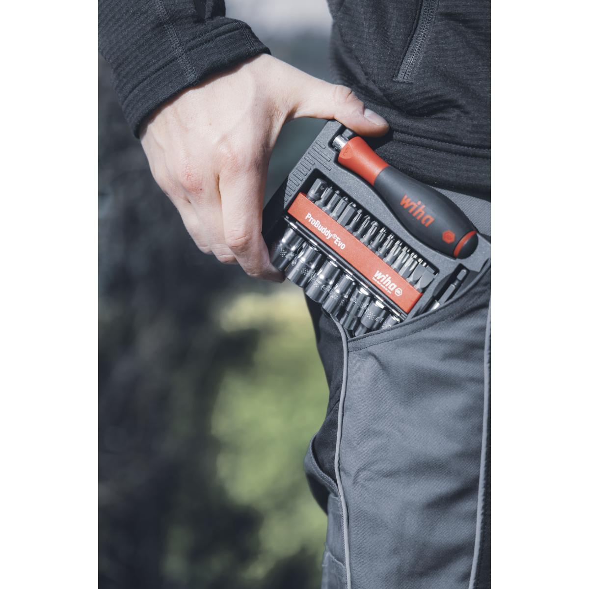 Wiha Bit und Steckschlüssel Set ProBuddy Evo gemischt 40-teilges Set 1/4 zoll
