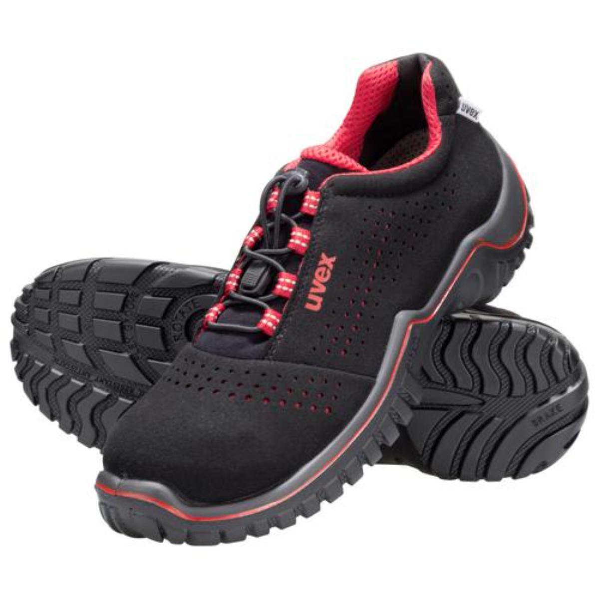 uvex motion style Sicherheitsschuh Halbschuhe S1, schwarz/rot