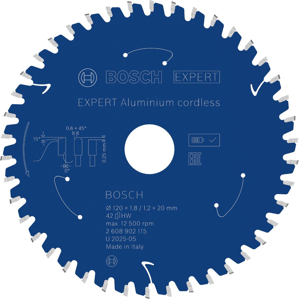 Bosch EXPERT Aluminium Kreissägeblatt, 120x20 mm, Z42