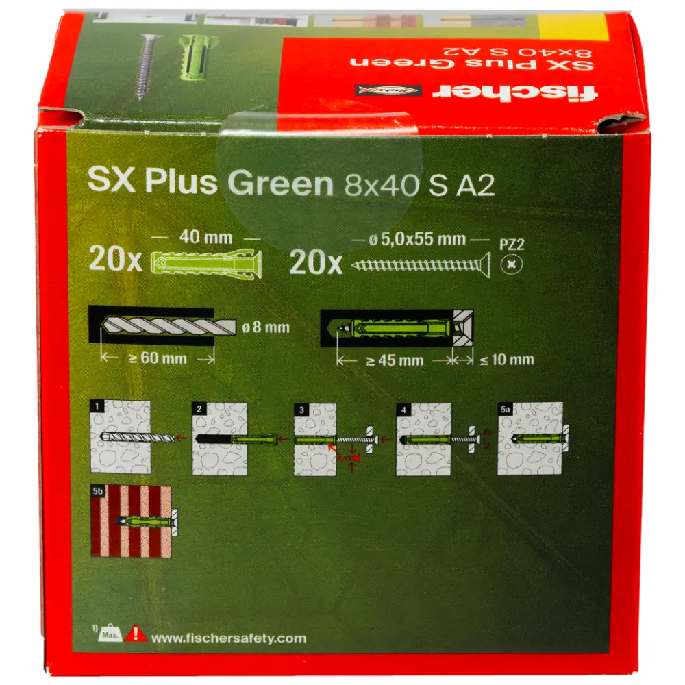 Fischer Spreizdübel SX Plus Green 8x40 S A2