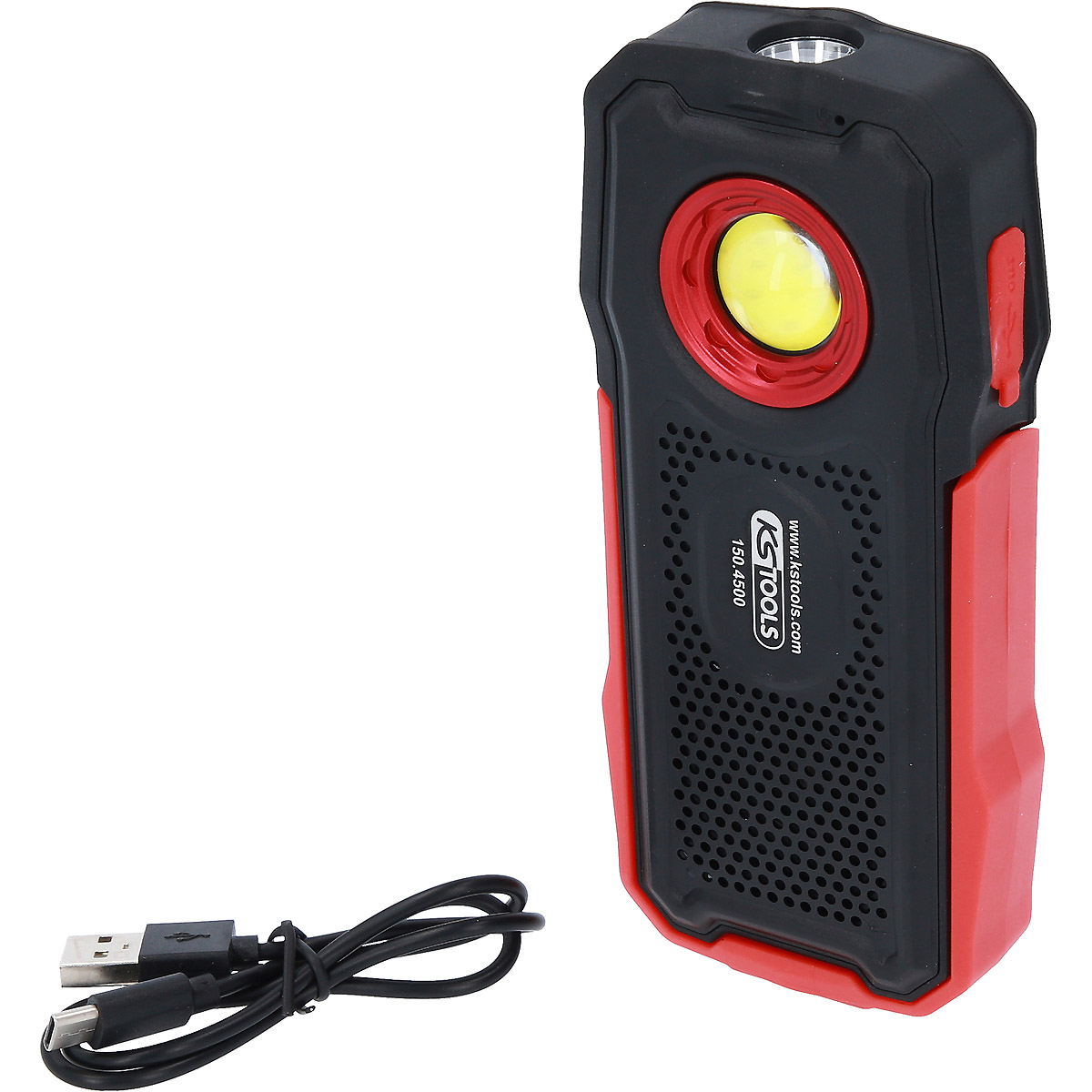 KS Tools Mobile Werkstatt-Handlampe, 500 Lumen, mit Bluetooth Lautsprecher, knickbar