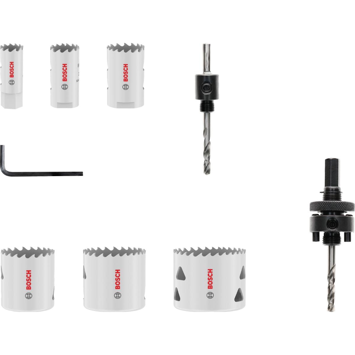 Bosch Multi Material Lochsägen mit Gewinde, 19, 22, 29, 38, 44, 51 x 40 mm, 9-teiliges Set