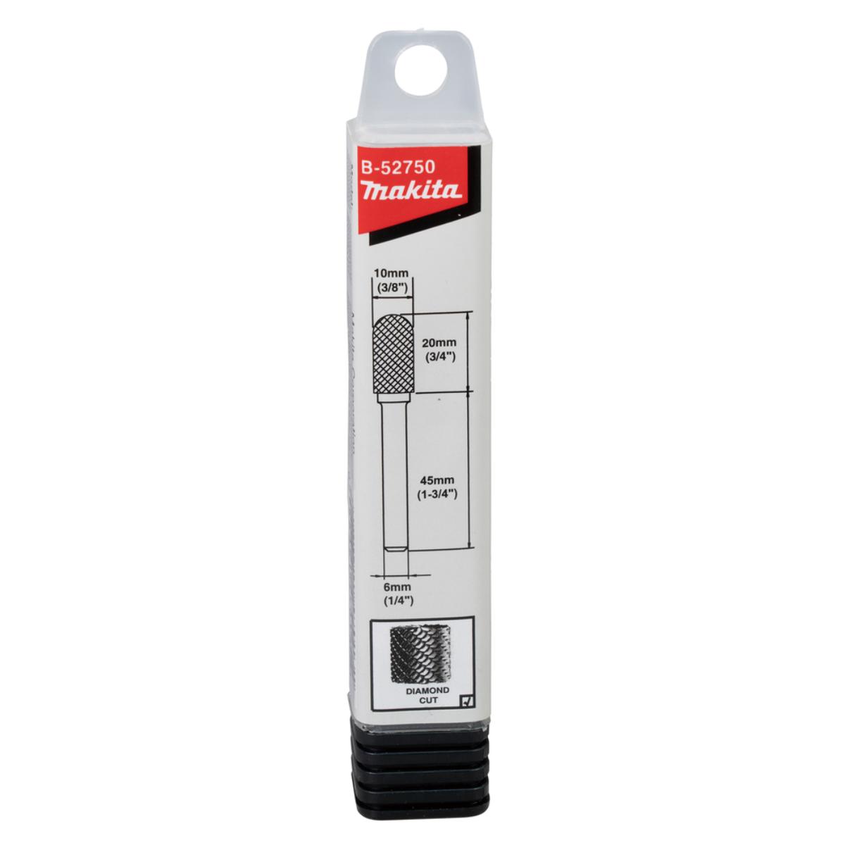 Makita Hartmetall Frässtift Walzenrund - Kreuzverzahnung - LxØ 20x10 mm - B-52750