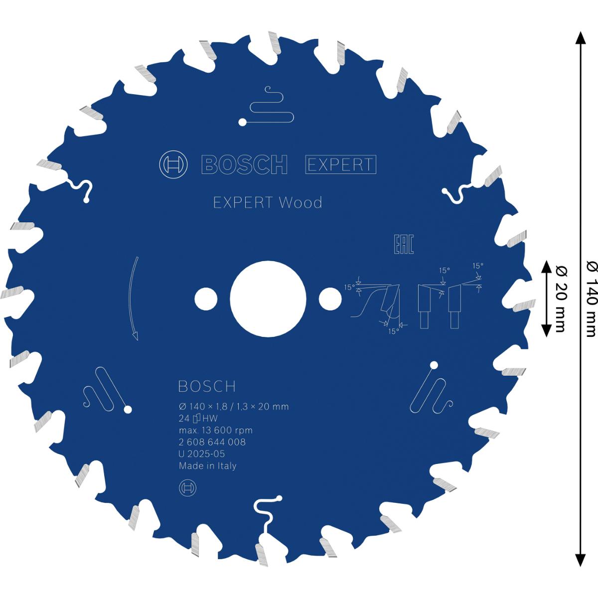 Bosch Kreissägeblatt Expert for Wood ø 140 mm