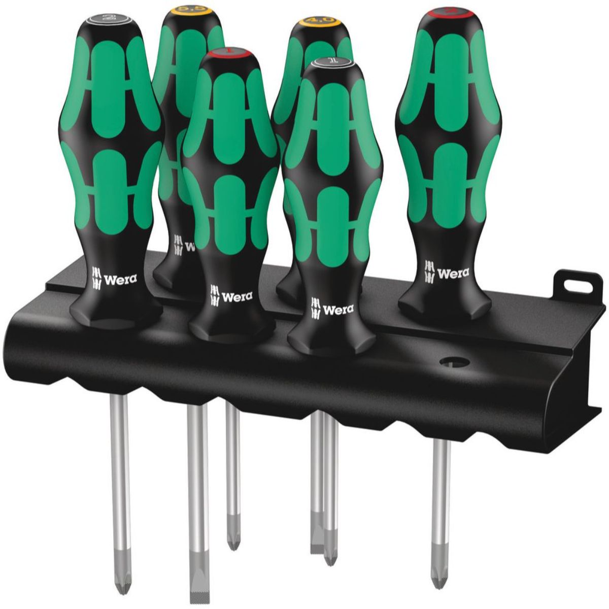 Wera 335/350/355/6 Schraubendrehersatz Kraftform Plus Lasertip + Rack, 6-teilig
