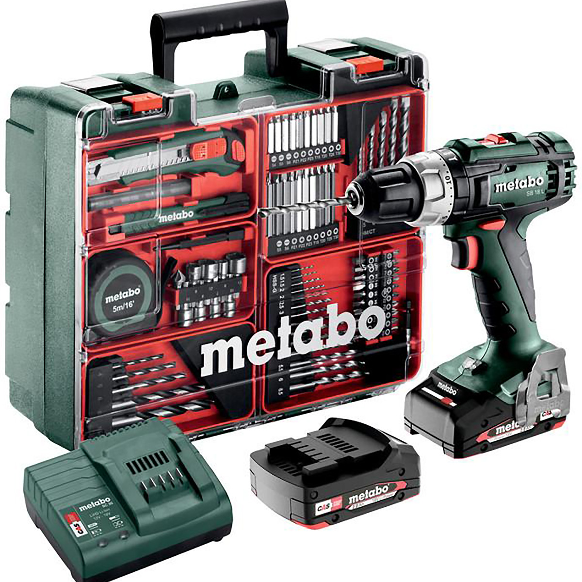 Metabo Akku-Schlagbohrschrauber SB 18 L Set Mobile Werkstatt - Kunststoffkoffer - 18V 2x2Ah Li-Power