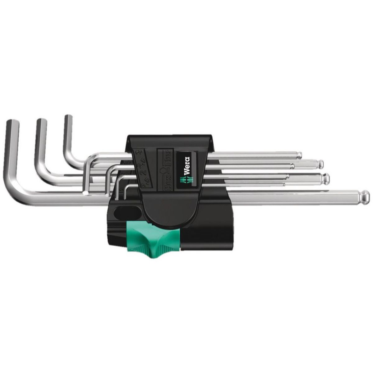 Wera 950/7 Hex-Plus 1 Winkelschlüsselsatz, metrisch, gestellverchromt, 7-teilig