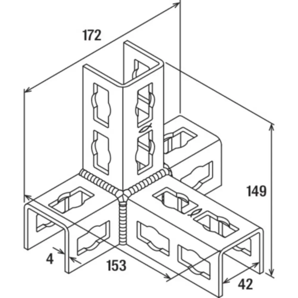 Fischer Multidimensionaler Winkel PFUF 4D zinklamellenbeschichtet