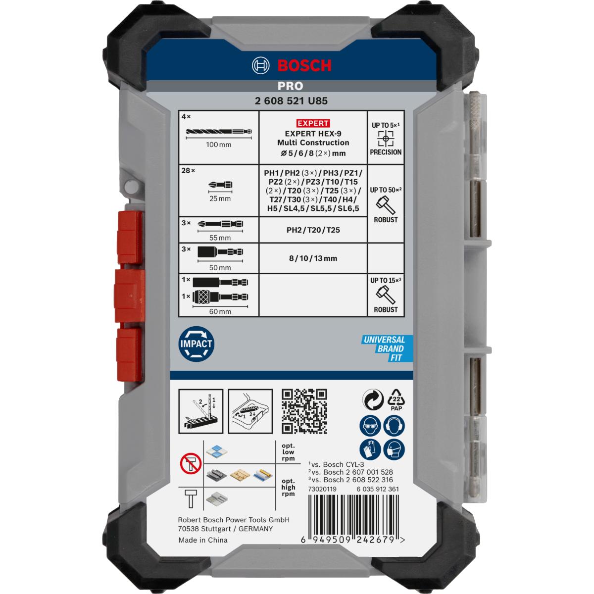 Bosch PRO Impact Schrauberbits und Multi Construction Bohrer Mixed, 40-teiliges Set