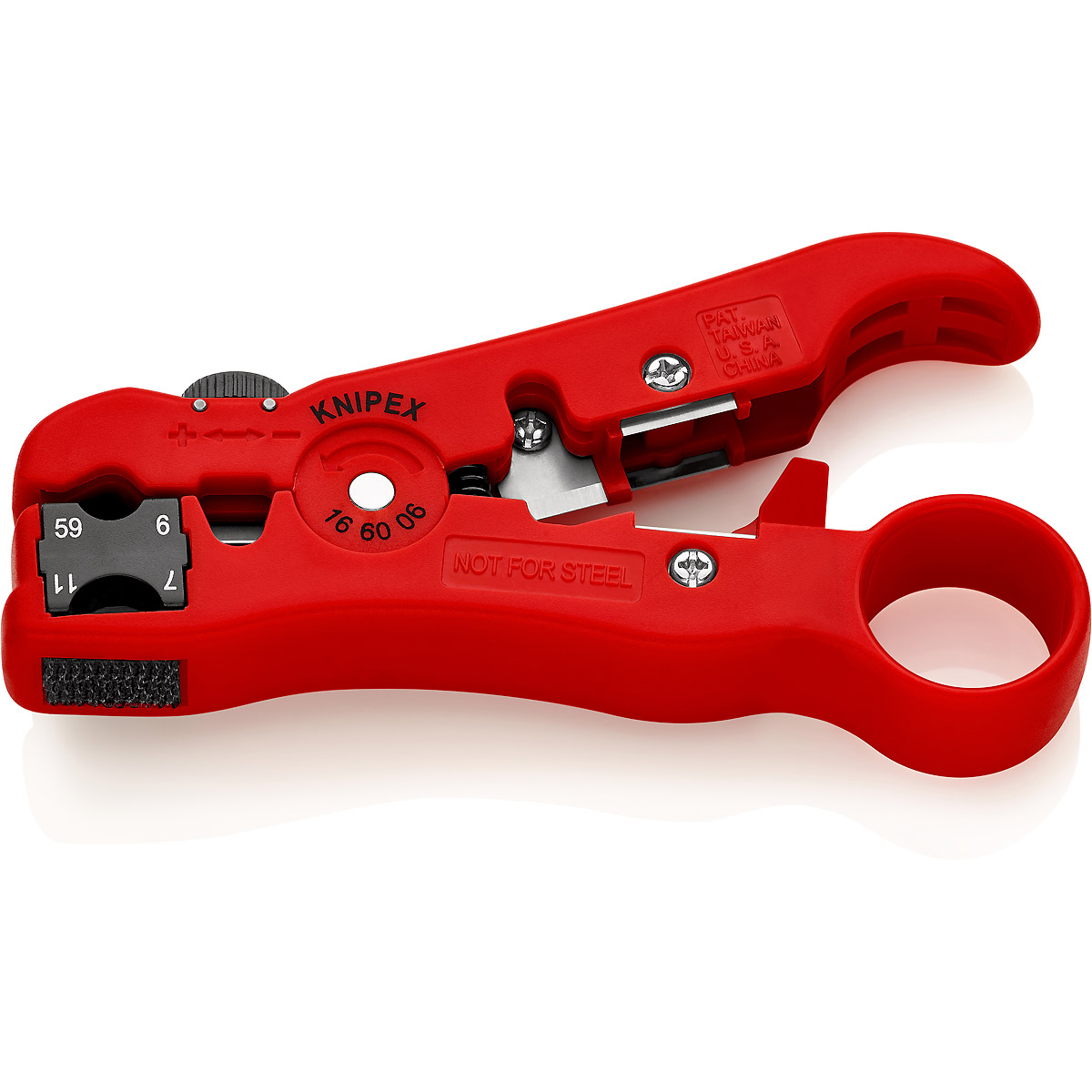 KNIPEX Abisolierwerkzeug für Koaxial- und Datenkabel 125 mm