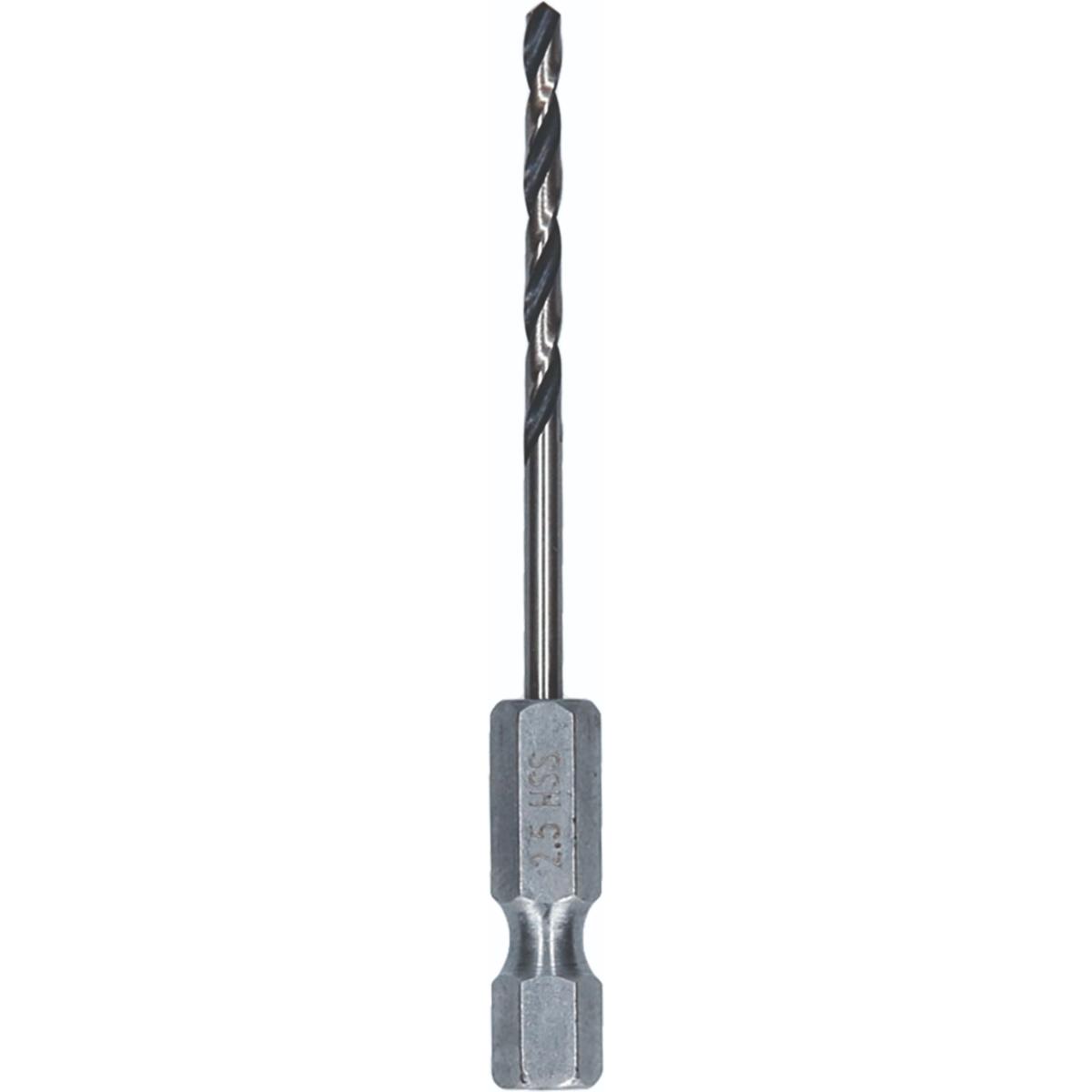 Bosch Metal HSS Spiralbohrer, 2,5 x 30 x 69 mm, HEX 1/4 Schaft