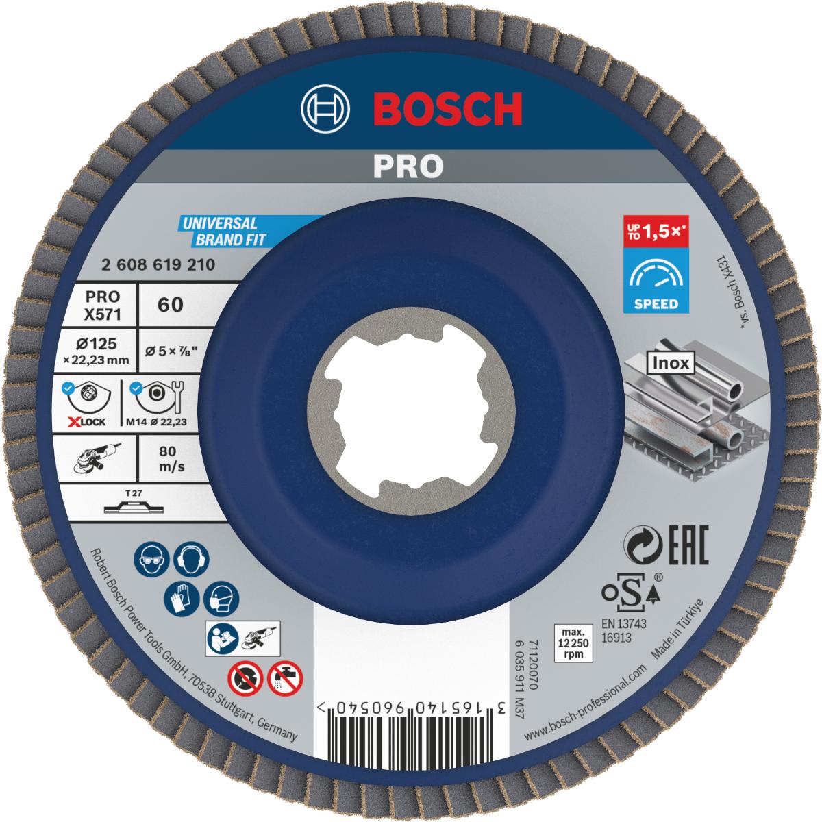 Bosch PRO Fächerschleifscheibe X571 Best for Metal, gerade, Kunststoff