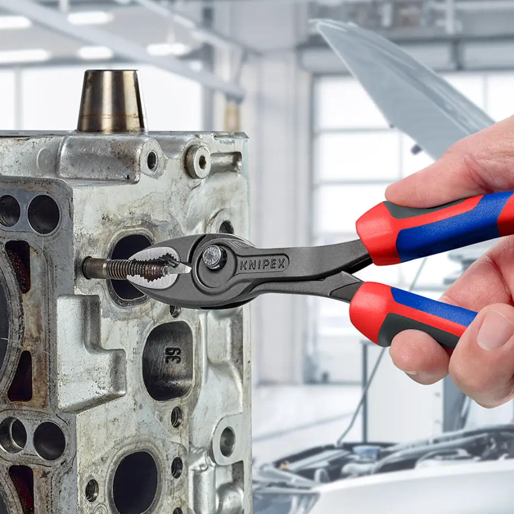 KNIPEX TwinGrip Front- und Seitengreifzange mit Comfort-Griffen grau atramentiert 200 mm