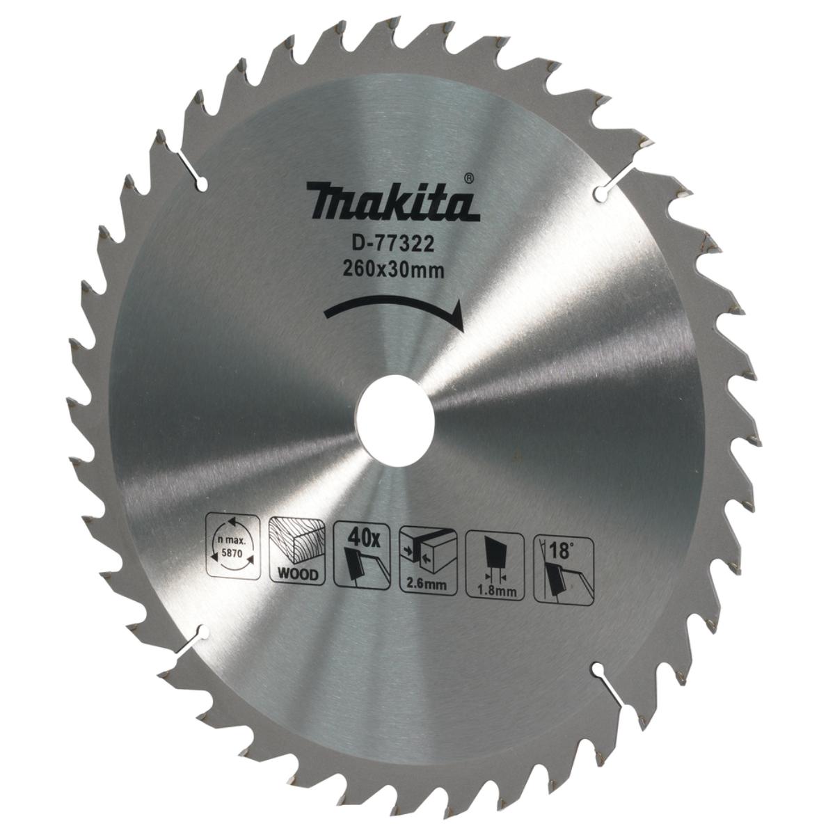 Makita Sägeblatt TCT 260x30x40Z - D-77322
