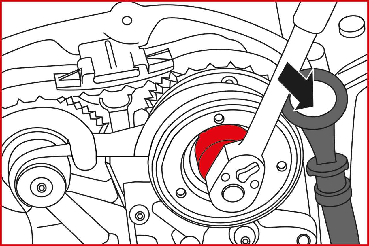 KS Tools 4-3-Wege Nockenwellenverstellungwerkzeug für VAG