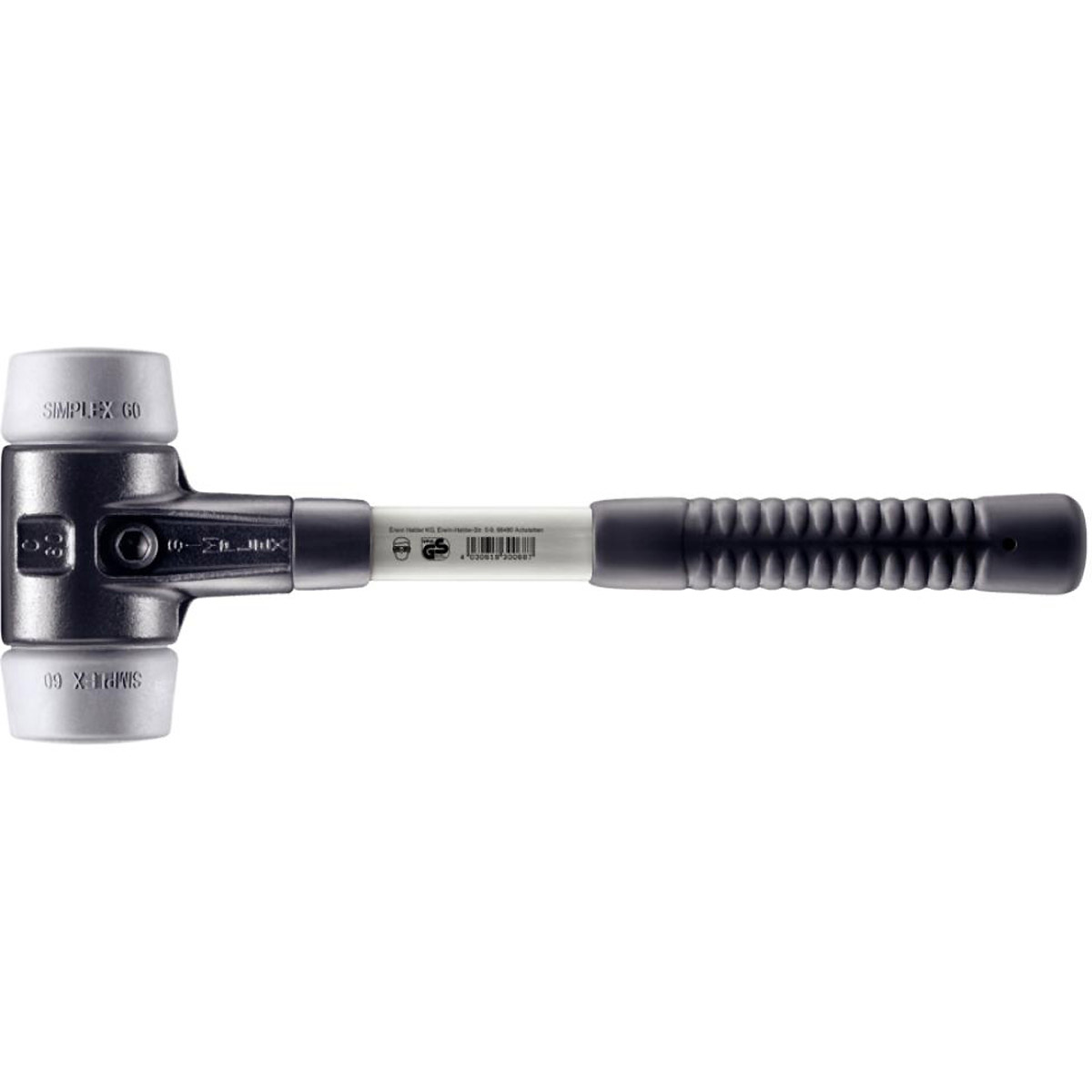 HALDER SIMPLEX - Schonhammer mit verstärktem TE-Gehäuse und Fiberglasstiel, TPE-mid