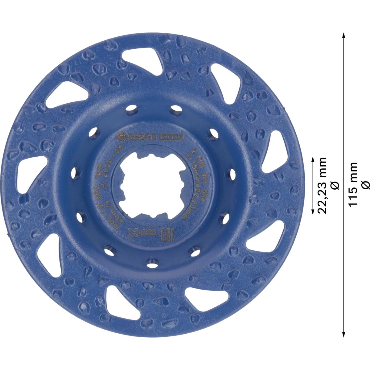 Bosch EXPERT Multi Material Carbide-Topfscheibe grob X-LOCK, 115 mm, 22,23 mm