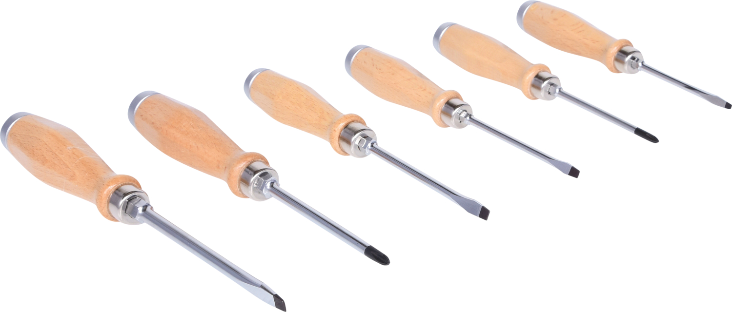 KS Tools ERGOTORQUE WOODmax Schlag-Schraubendreher-Satz, 6-tlg