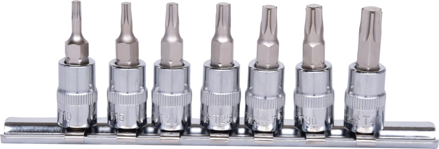 KS Tools 1/4" CHROMEplus Bit-Stecknuss-Satz Torx, 7-tlg, T10-T40