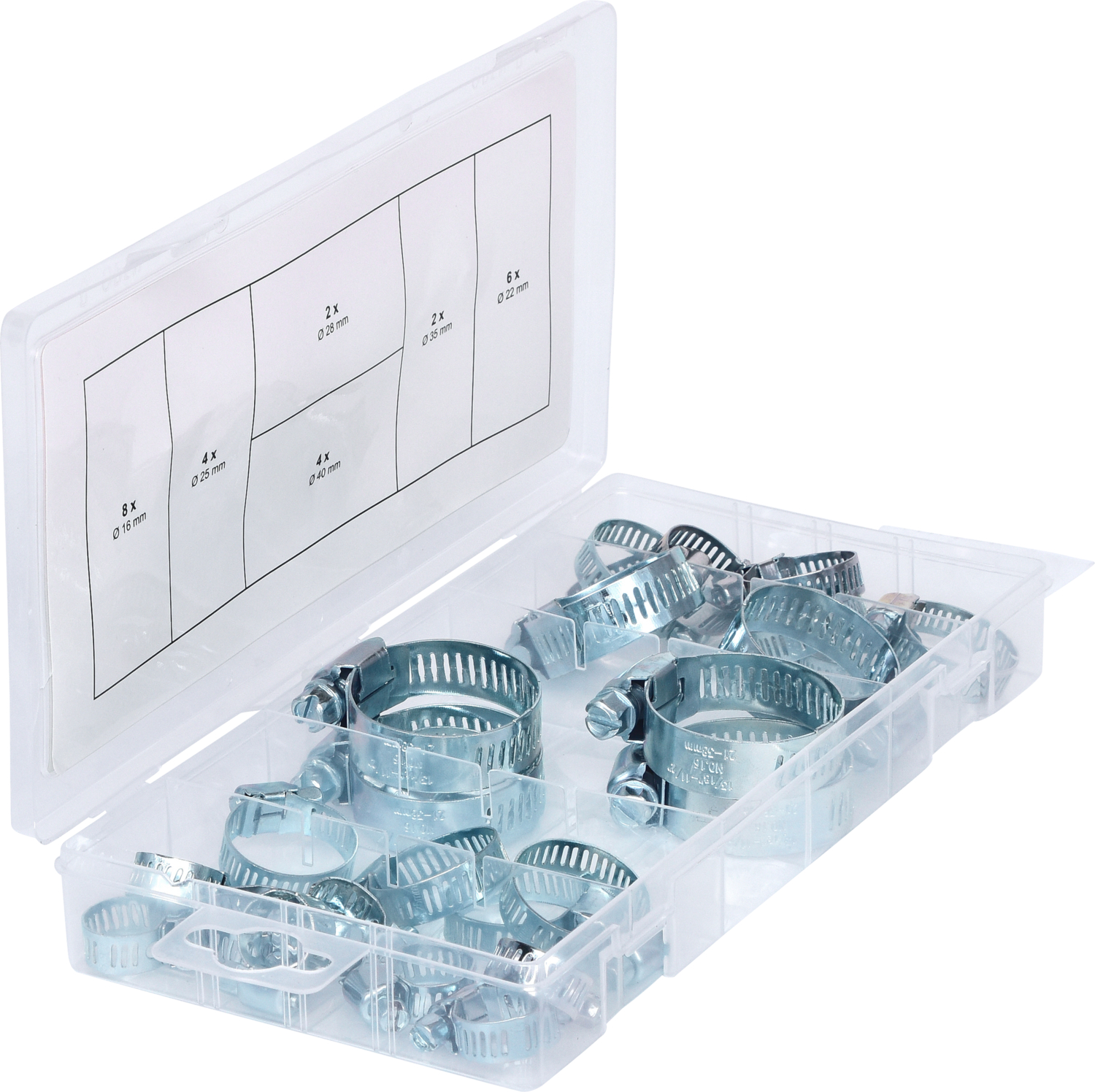 KS Tools Sortiment Schlauchschellen, Ø 16-40mm, 26-tlg