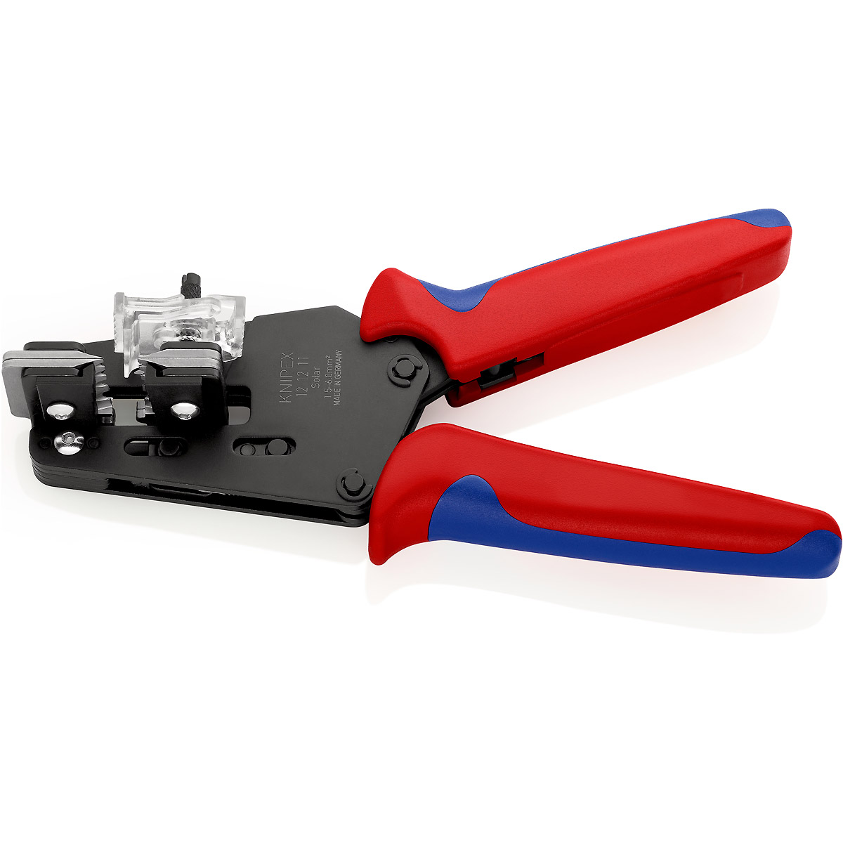 KNIPEX Präzisions-Abisolierzange mit Formmessern 195 mm brüniert mit Mehrkomponenten-Hüllen
