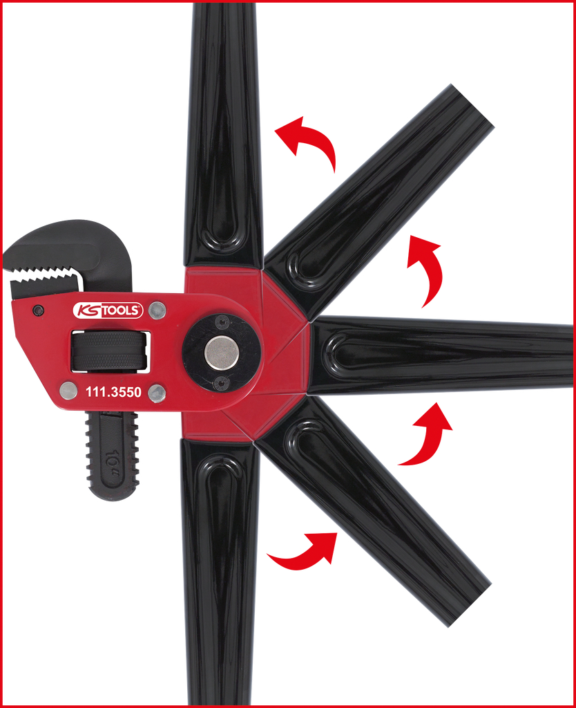 KS Tools Einhand-Rohrzange 1.1/2" mit verstellbarem Kopf