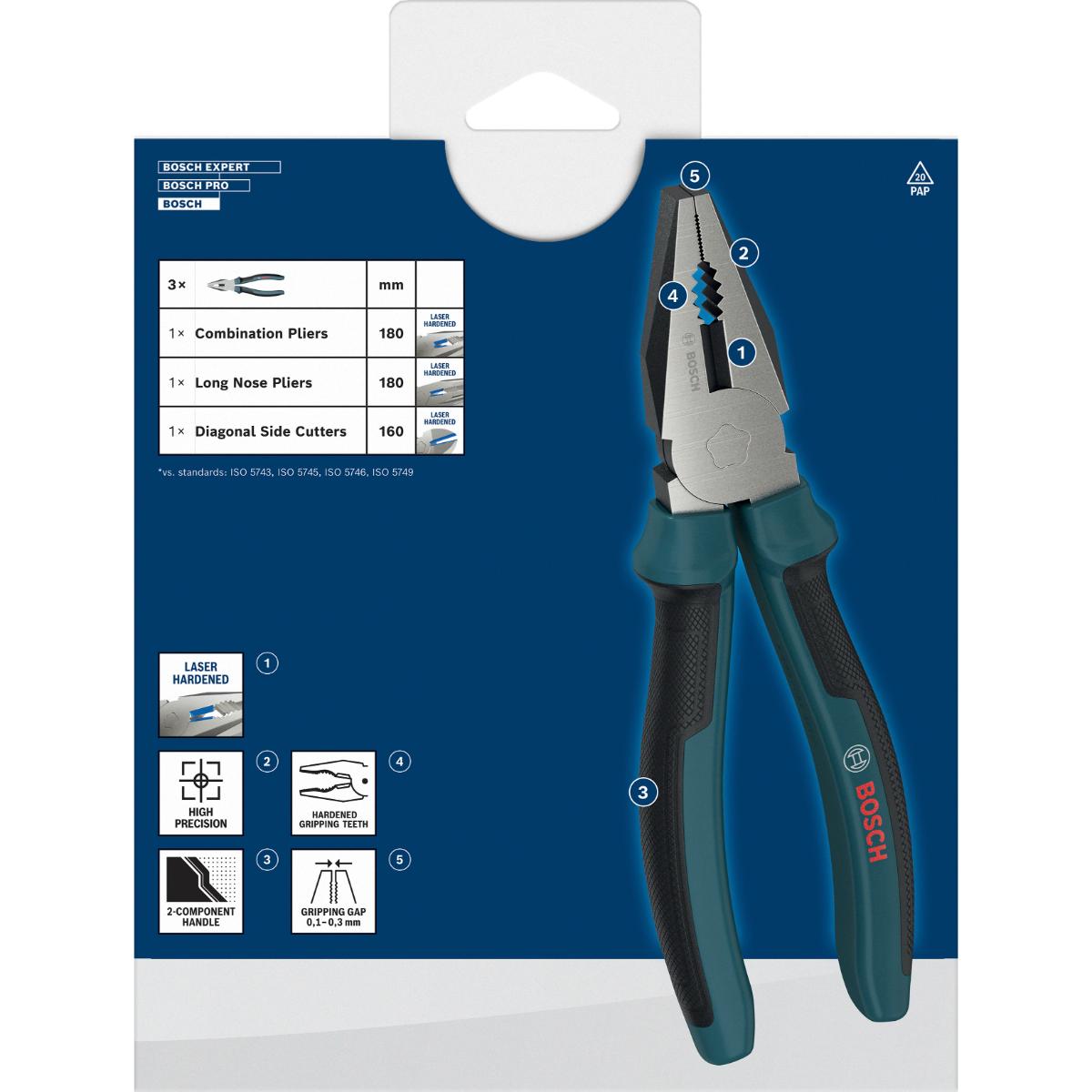 Bosch Zangen, Mehrkomponentengriffe, 3-teilges Set